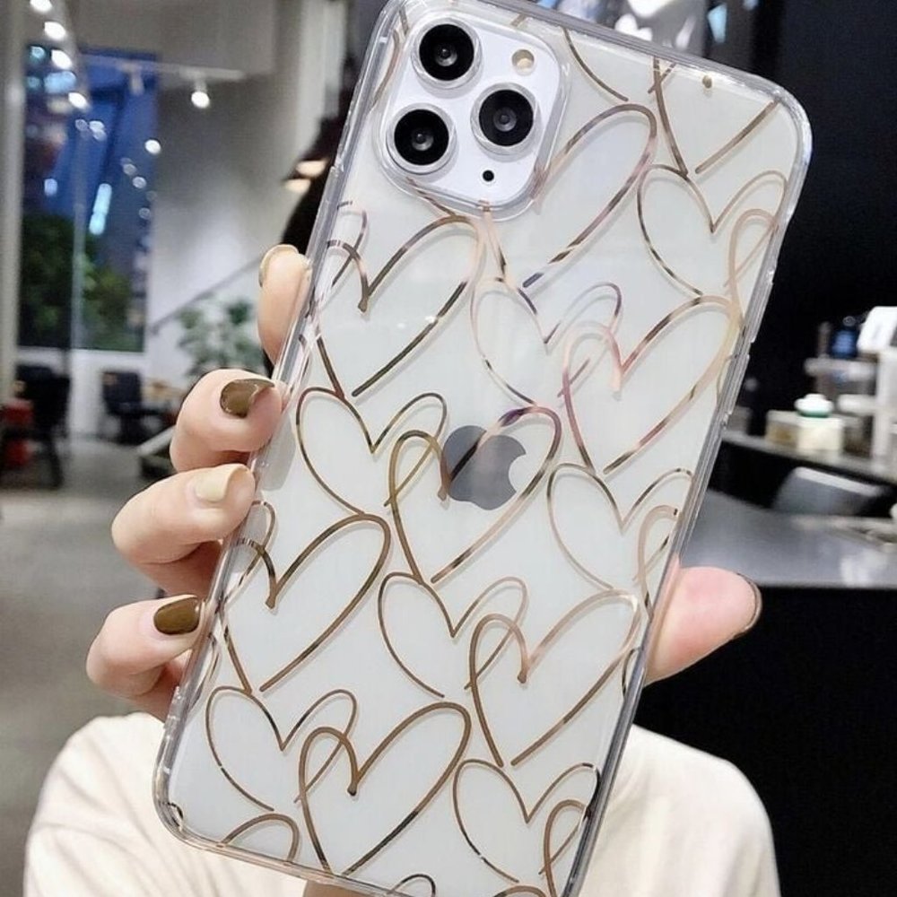 Iphone 1pc Heart Print iPhone Case for Iphone 12, Iphone 12 pro and 11 pro max